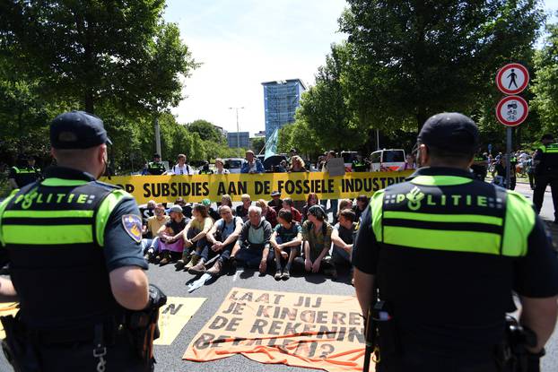 Extinction Rebellion protest near The Hague