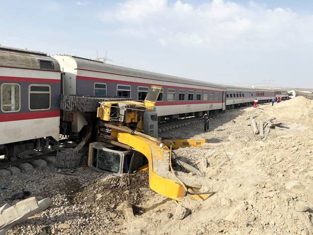 View of a train after derailment Tabas