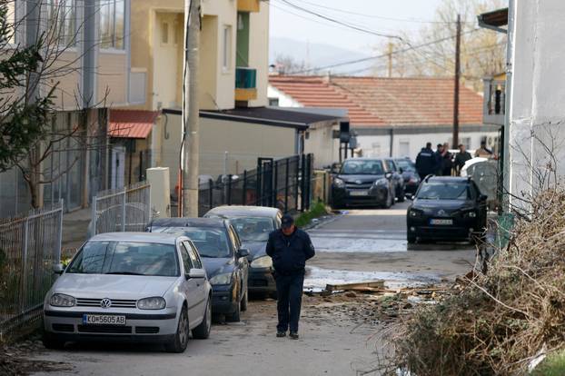 Rescue crews operate outside a night club, following a fire resulting in casualties, in the town of Kocani