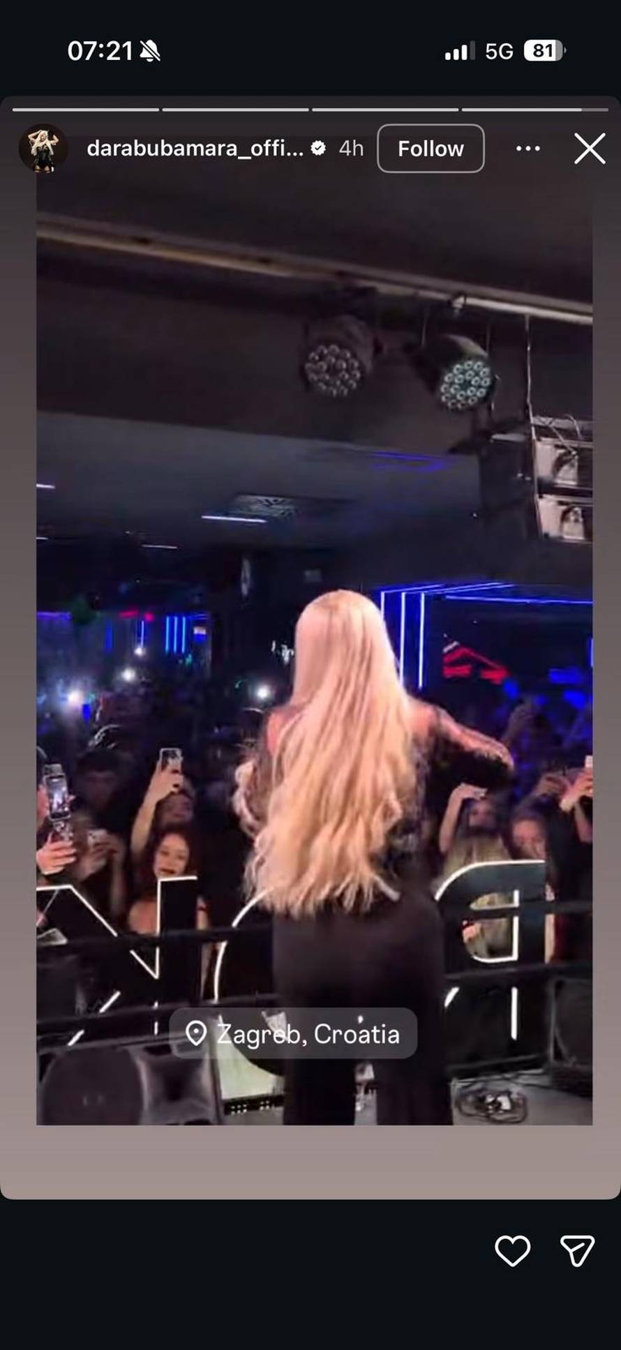 Dara Bubamara nakon seks skandala i procurene snimke nastupila u zagrebačkom klubu
