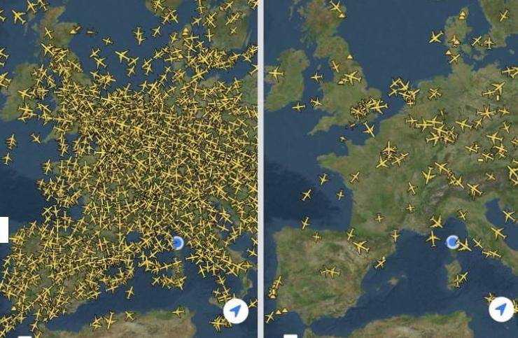 Korona prizemljila avione: Ovo je zračni promet iznad Europe