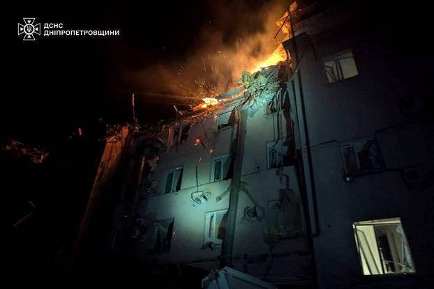 Aftermath of a Russian missile strike in Kryvyi Rih