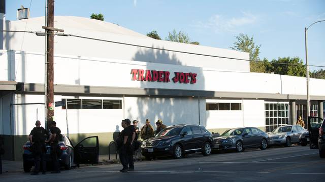 Police respond to a hostage situation at a Trader Joe's store in Los Angeles