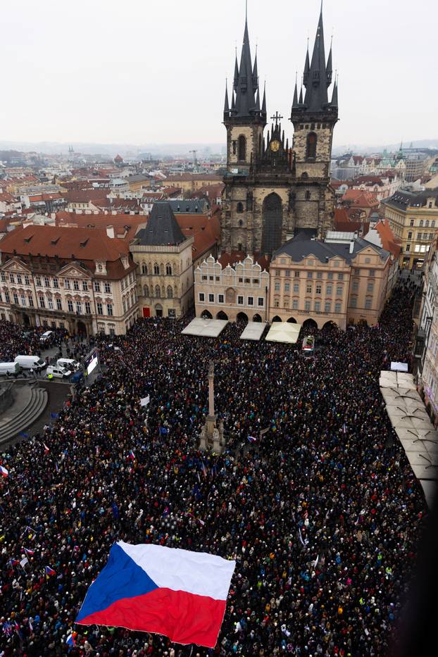 A demonstration in support of Czech President called "We stand for our President" in Prague