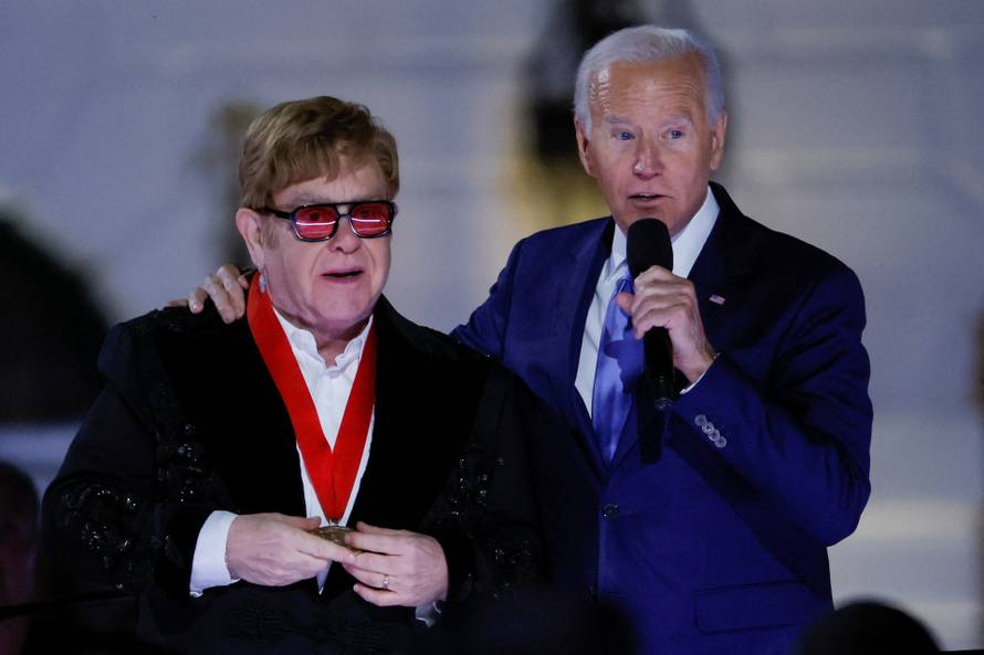 U.S. President Biden hosts British rocker Elton John at the White House