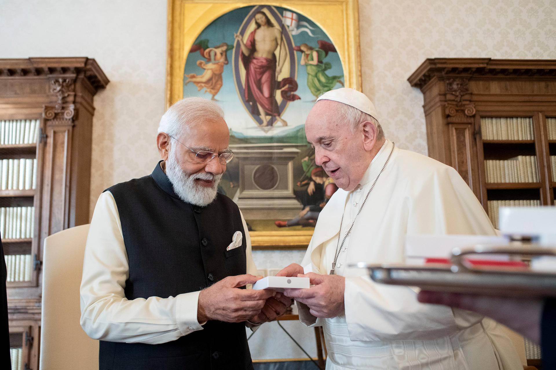 Pope Francis meets with India's Prime Minister Modi at the Vatican