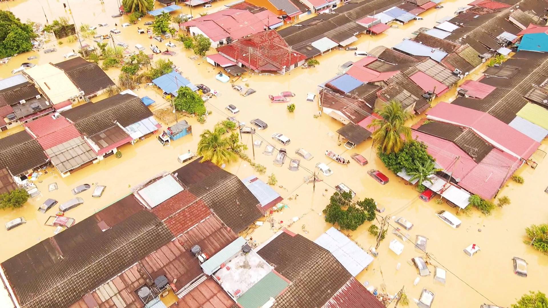 Flooded residential area in Hulu Langat, Selangor state