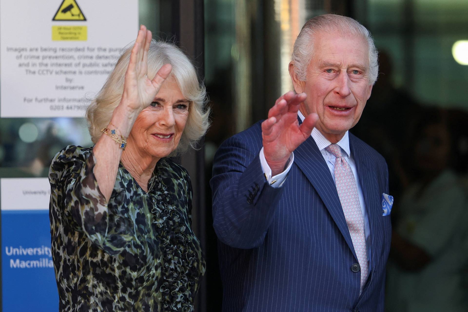 Britain's King Charles and Queen Camilla visit the University College Hospital Macmillan Cancer Centre, in London