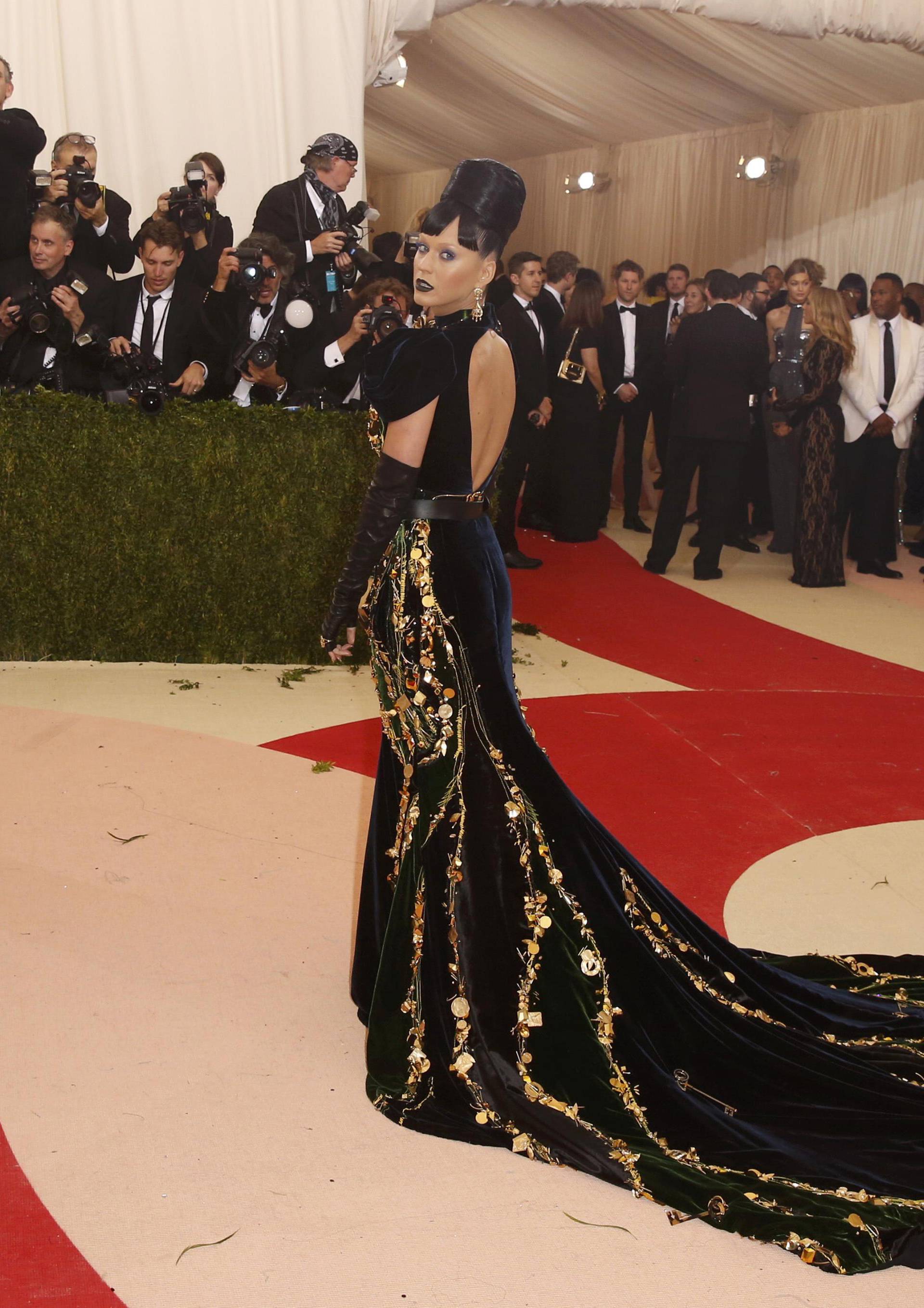 Singer Katy Perry arrives at the Met Gala in New York