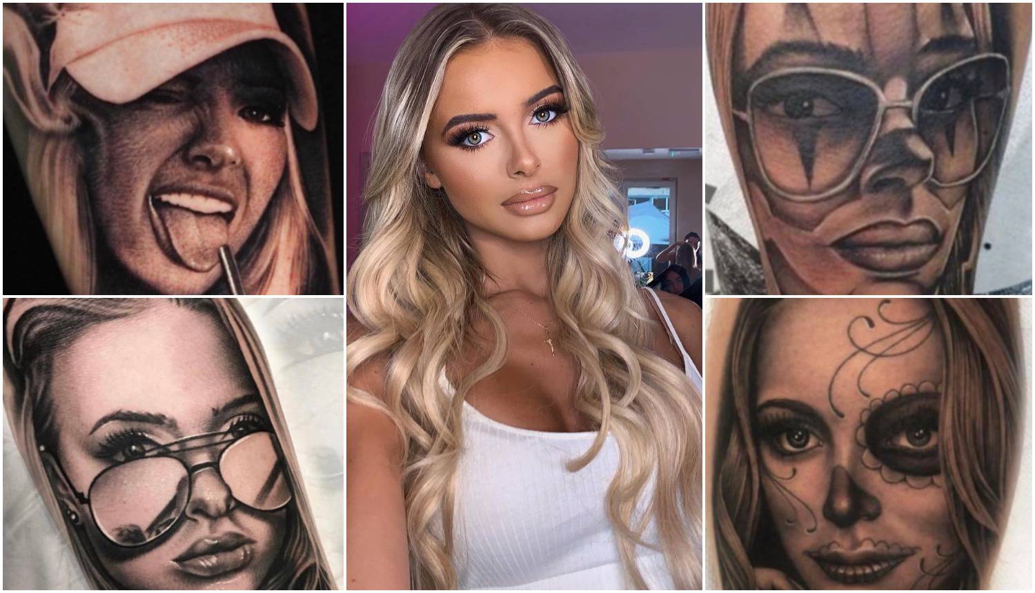 Ljudi na tijelo tetoviraju lice engleske manekenke i blogerice