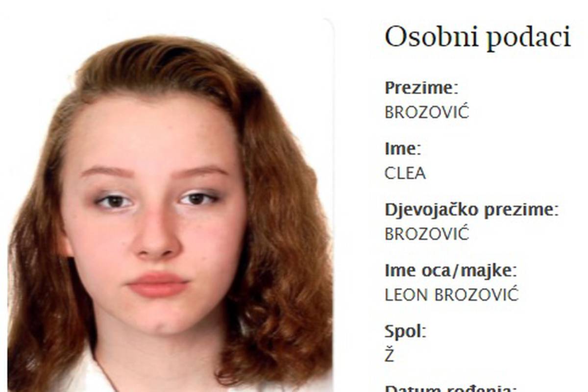 Clea Brozović iz Požege nestala je u Frankfurtu, obitelj moli za pomoć - gubi joj se trag od 17.7.
