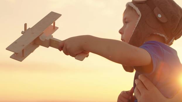 Dad,Plays,With,Kid,Son,Is,On,His,Shoulders,,Child