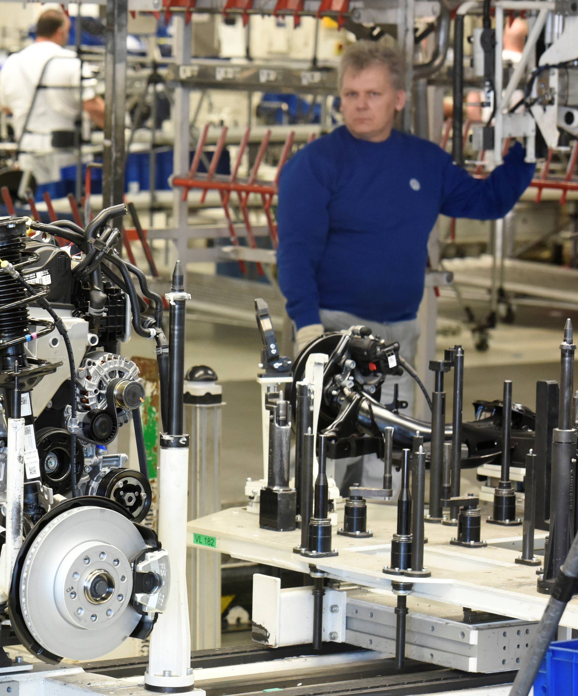 Golf VII cars in production line at Volkswagen in Wolfsburg