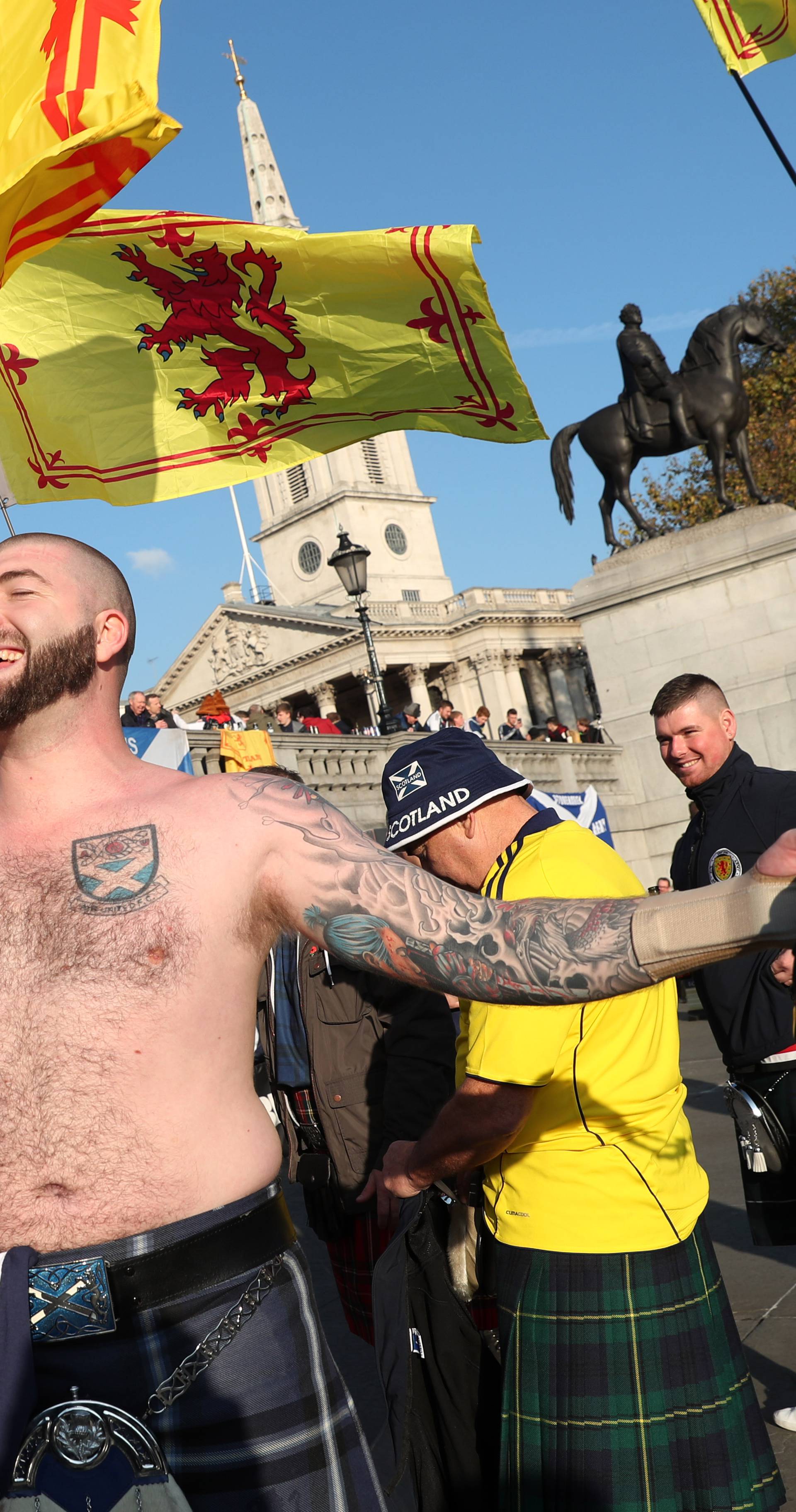 Scotland fans in Trafalgar Square