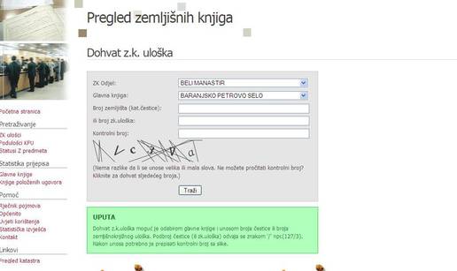 Od svibnja se ukida besplatni online uvid u zemljišne knjige