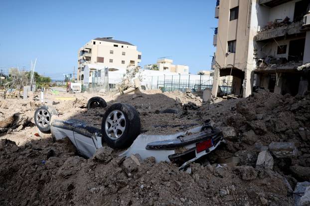 Aftermath of a strike, in Tyre