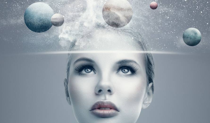 Futuristic woman portrait