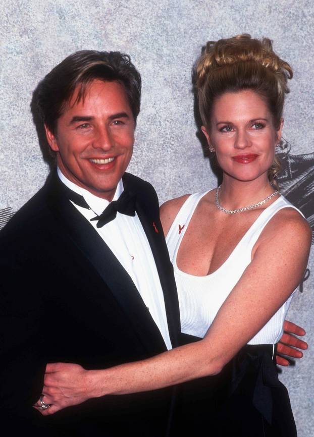 HOLLYWOOD, CA - DECEMBER 6: Actor Don Johnson and actress Melanie Griffith attend the Walt Disney Company's Third Annual American Teacher Awards on December 6, 1992 at the Pantages Theatre in Hollywood, California. Photo by Barry King/Alamy Stock Photo