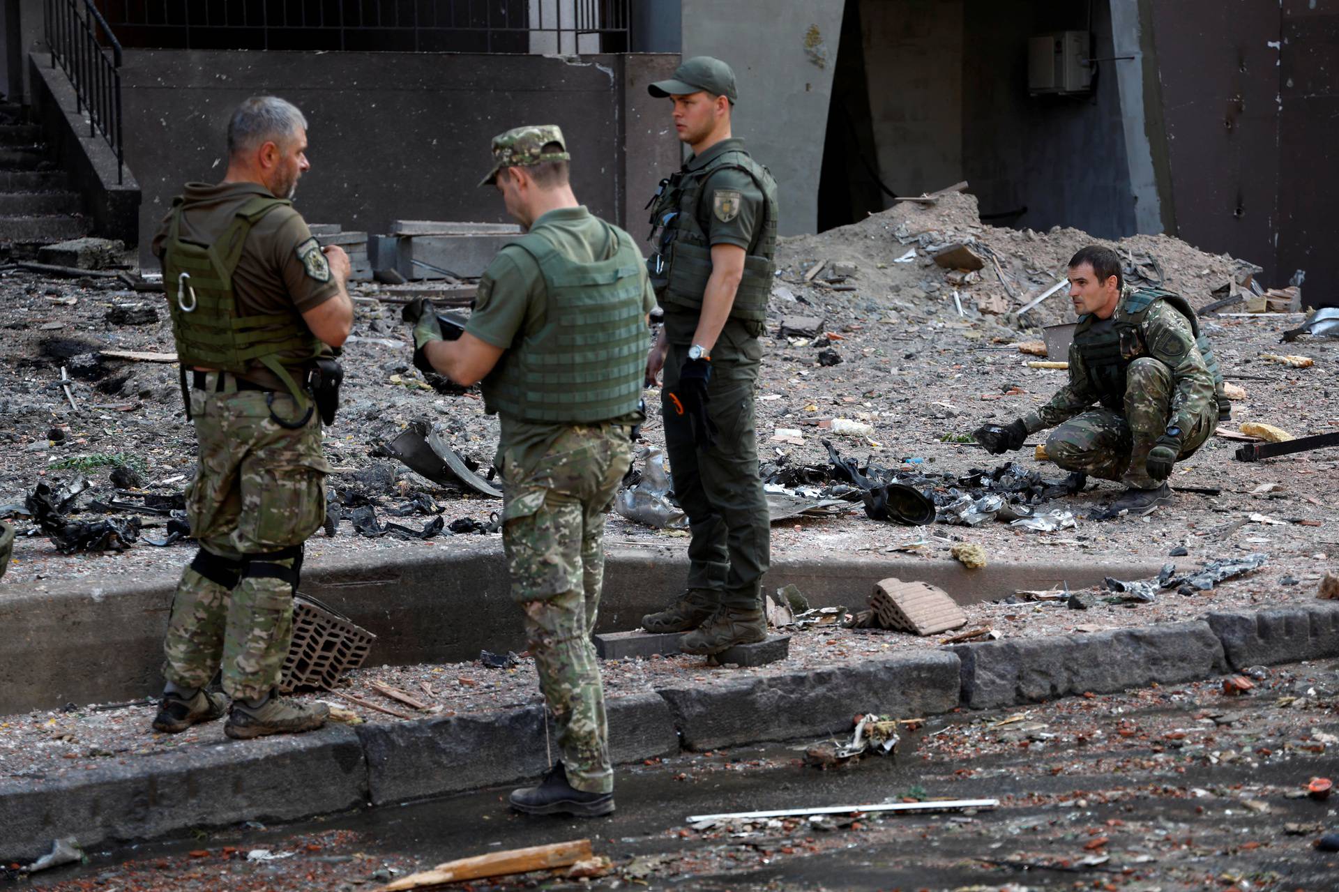 Residential building damaged by a Russian missile strike, in Kyiv