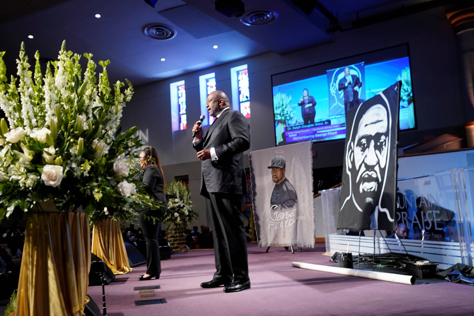 Funeral service for George Floyd at The Fountain of Praise church, in Houston