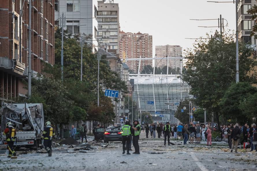 Aftermath of a Russian missile and drone attack in Kyiv