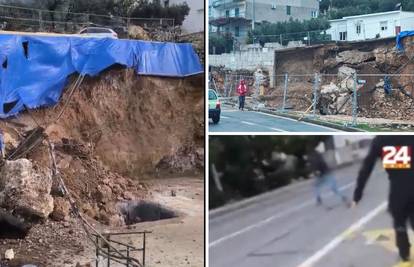 VIDEO Urušili se potporni zid i cesta na gradilištu u Podgori! 'Sreća je da nije bilo mrtvih...'