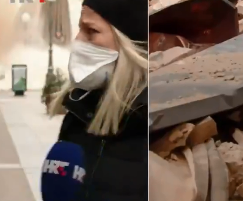 Novinarka ostala hladna dok se iza nje rušila zgrada u Zagrebu