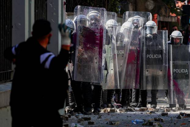 Anti-government protest by students in Tirana