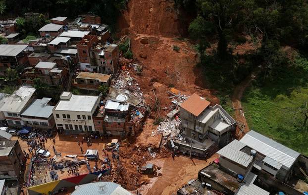 Aftermath of heavy rains in southeastern Brazil