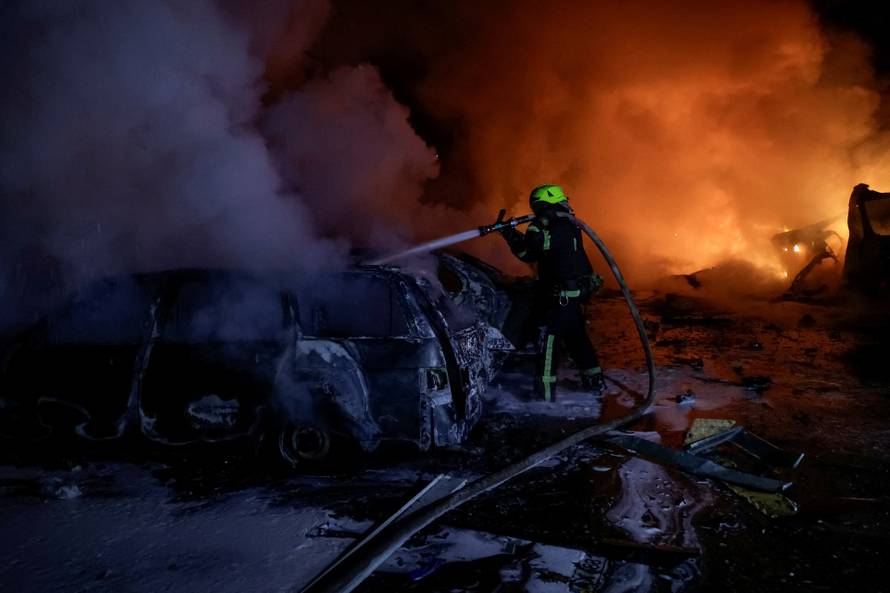 Aftermath of a Russian drone attack in Kharkiv