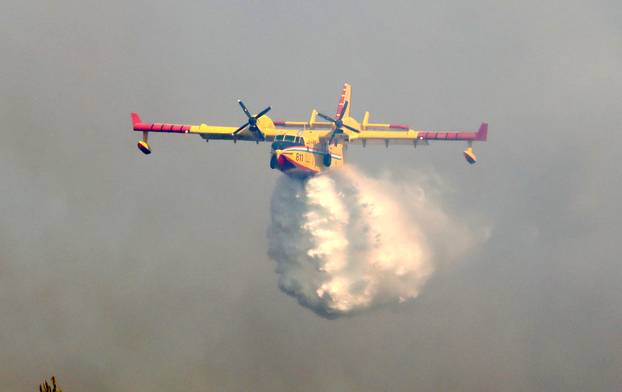 Borba vatrogasaca s požarom na potezu Plastovo i Dubravica nedaleko NP Krka