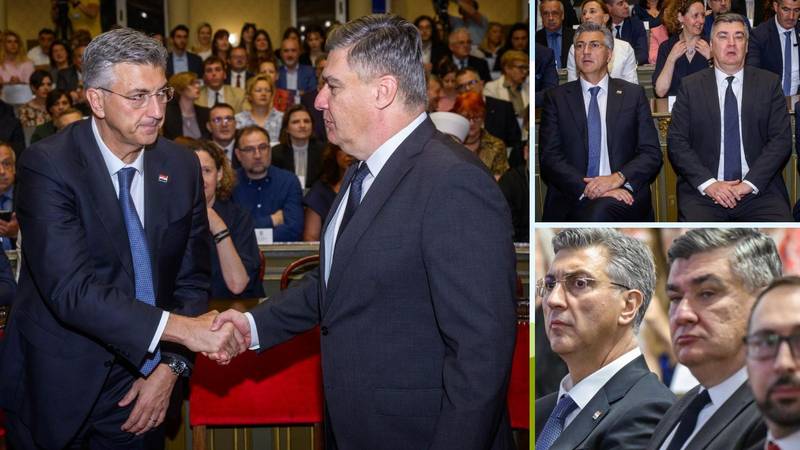 FOTO Stisak ruke, hladan pogled i distanca: Pogledajte susret Milanovića i Plenkovića