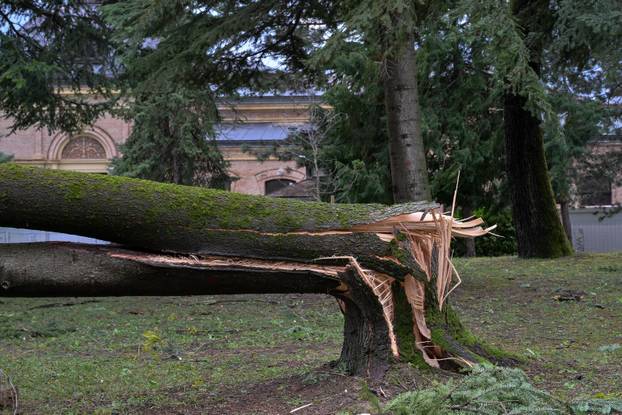 Zagreb: U nevremenu teško oštećeno gradsko groblje Mirogoj