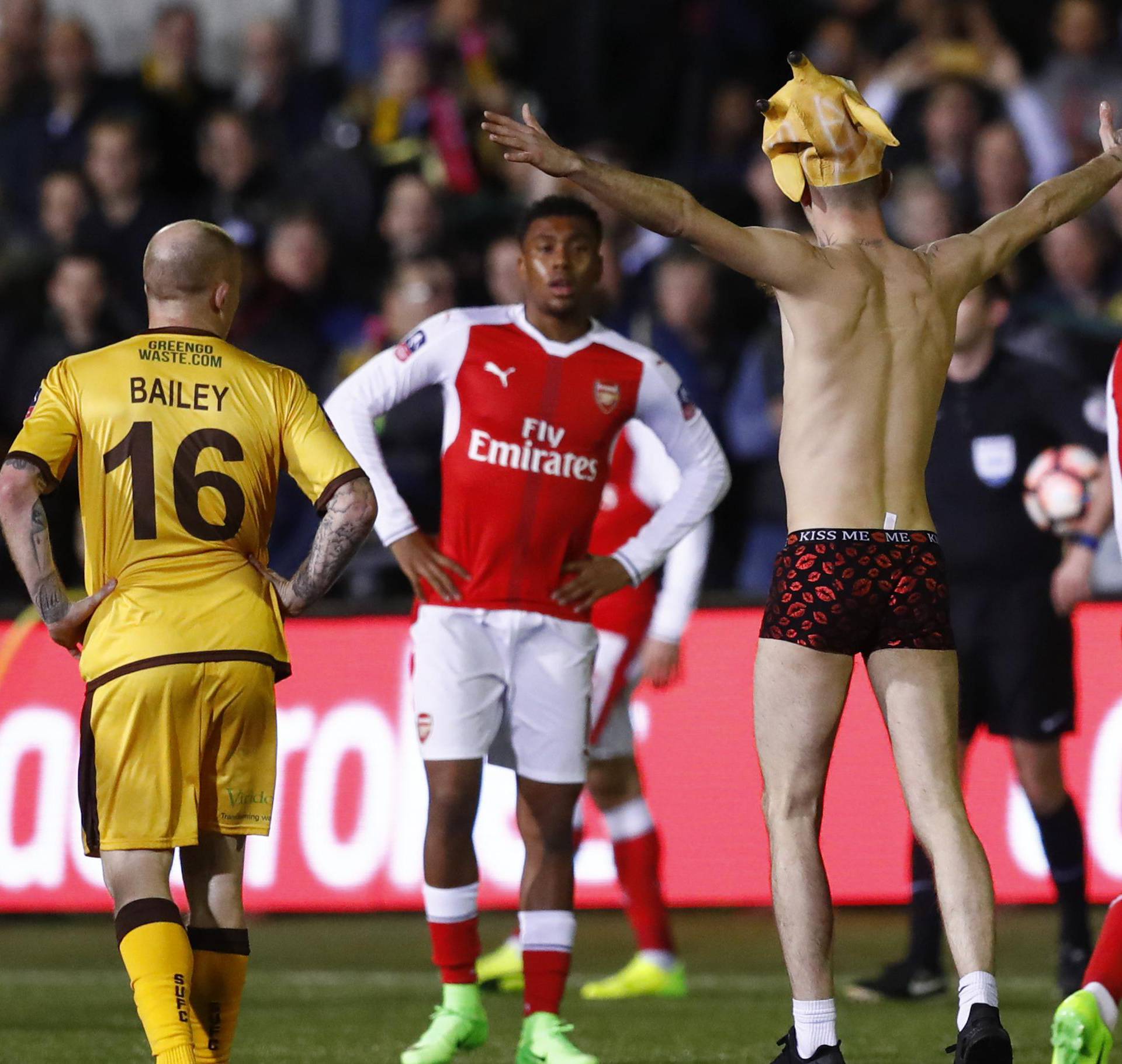 A streaker on the pitch