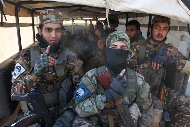 Rebel fighters in Damascus