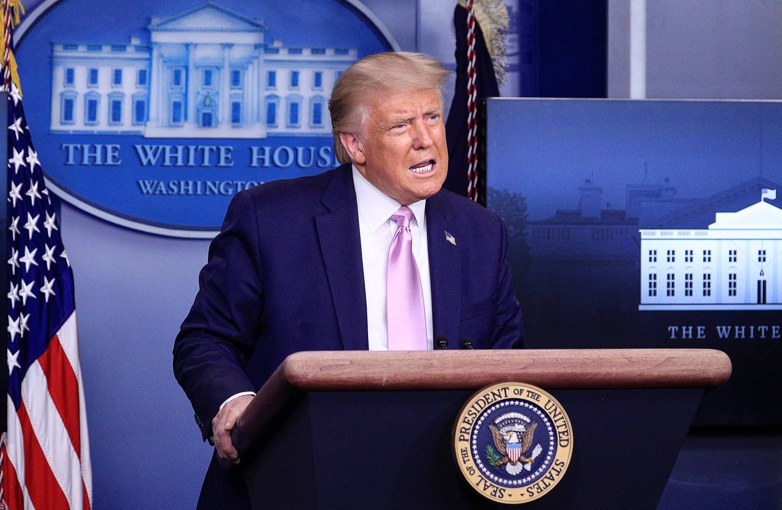 U.S. President Trump holds news conference at the White House in Washington