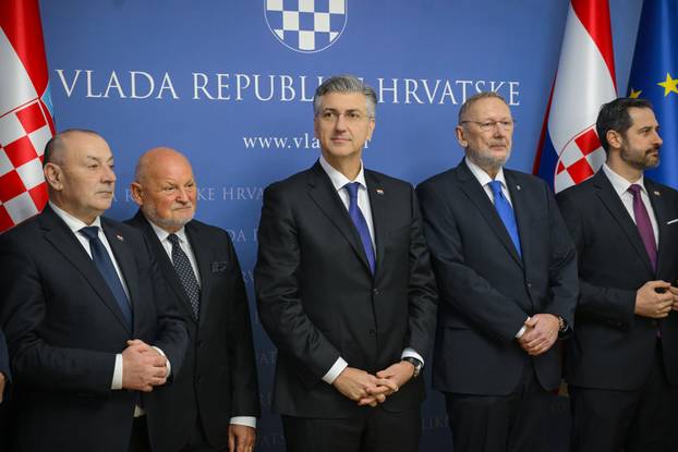 Zagreb: Prijem rukometaša u Banskim dvorima