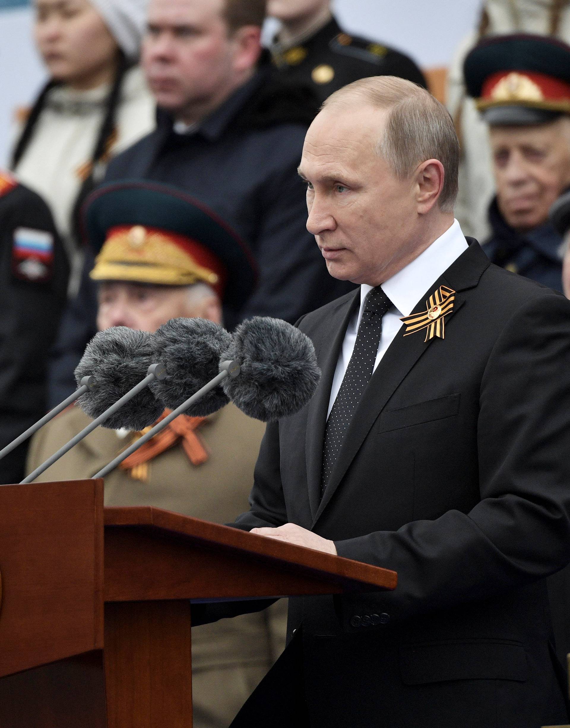 Russian army parade marking the World War II anniversary in Moscow