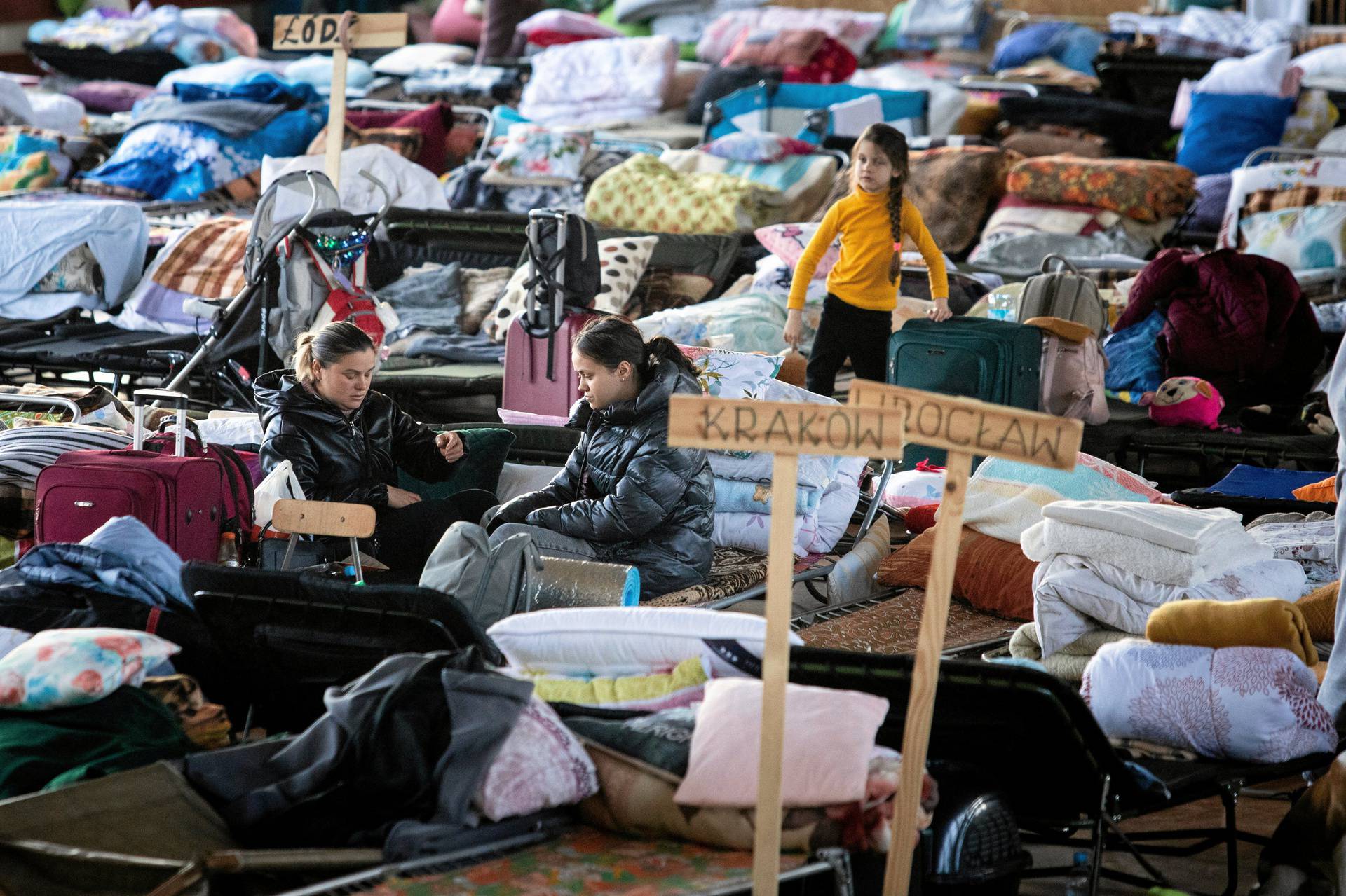 A view of Hrubieszowski Sports and Recreation Centre which has been transformed into an accommodation facility for refugees from Ukraine in Hrubieszow