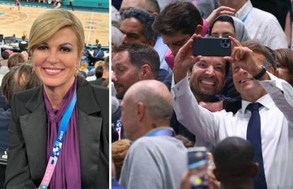 Kolinda pratila finale košarke, a na tribinama su se družili Fallon i Macron: Okinuli su i 'selfie'