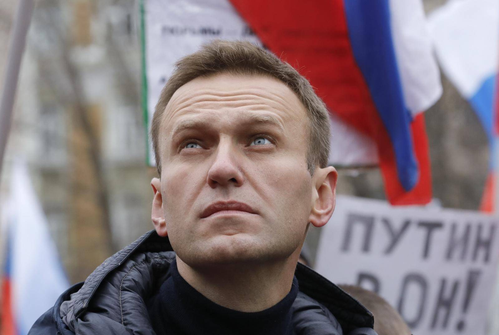 Russian opposition leader Alexei Navalny attends a rally in memory of politician Boris Nemtsov in Moscow
