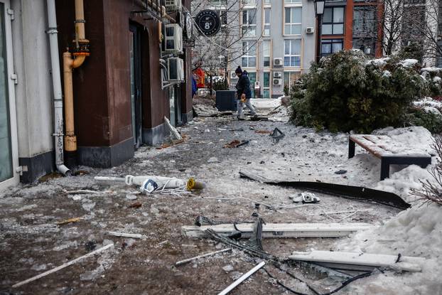 Aftermath of a Russian drone attack in Kyiv region