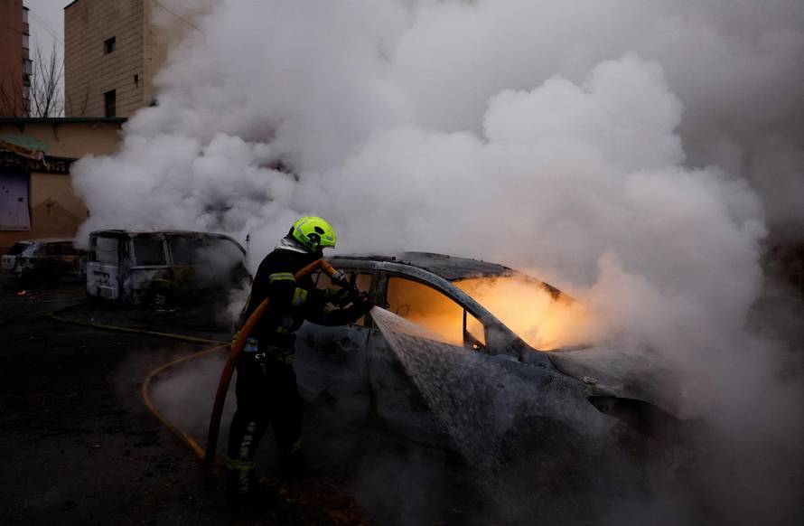 Aftermath of a Russian missile and drone attack, in Kyiv