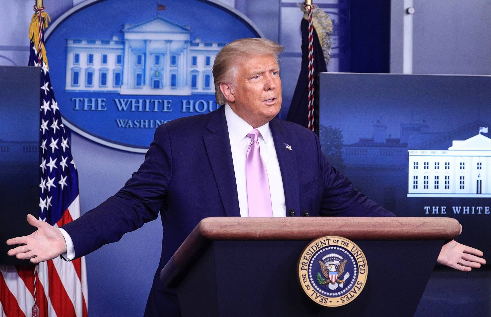 U.S. President Trump holds news conference at the White House in Washington