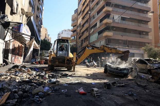 Aftermath of an Israeli strike carried out on Wednesday, in Al-Mazraa in Beirut