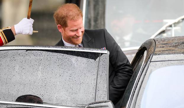 Prince Harry shows up for his father's Coronation