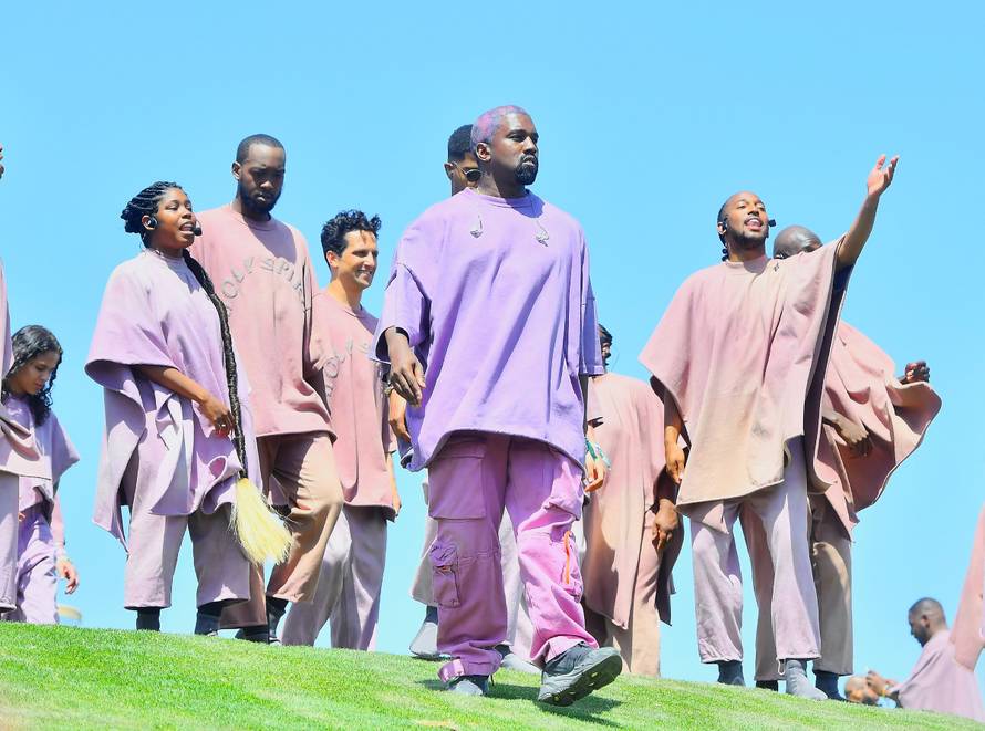 Kanye West Performs his 'Church Sunday Services' at Coachella on Easter Sunday Morning as the Kardashians, Jenners, and other celebs watch on in Indio, CA.