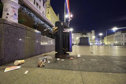 Zagreb: Centar grada prepun je smeća, radnici Čistoće zasad nisu izašli na teren