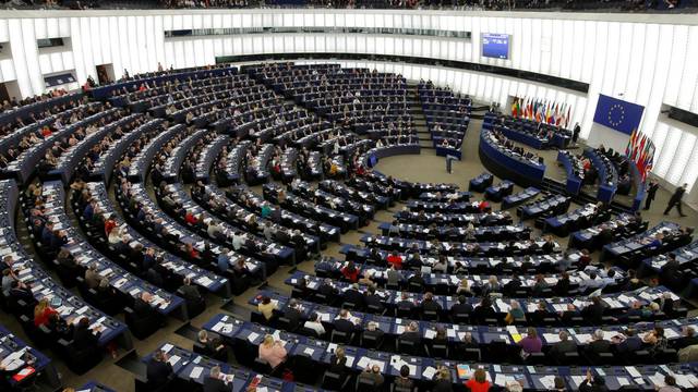 FILE PHOTO: Members of the European Parliament take part in a voting session in Strasbourg