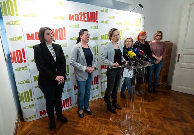 Zagreb: Konferencija za medije stranke Možemo! povodom Međunarodnog dana žena